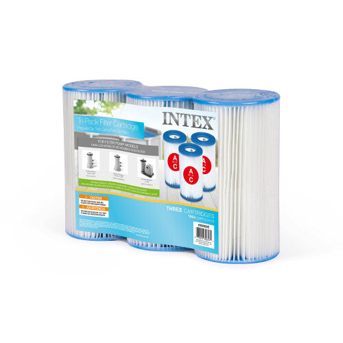 Intex FBA_29003E Type A or c Filter cartridge for Pools, Three Pack, 3-Pack, BrownA