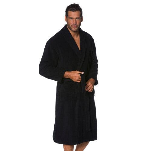 JP 1880 Men's Big & Tall French Terry Classic Bathrobe Black XXXX-Large 702388 10-4XL