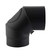 Kamino-Flam 90 Elbow Pipe Ø 150 mm, Steel Stove Pipe Elbow with Door, Elbow Chimney Pipe with Heat Resistant Senotherm Coating