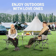 KingCamp Directors Chair Folding Camping Chairs for Adults with Side Table 23in Wide Seat for Garden Picnic Outdoor Supports up to 300LBS