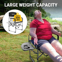 KingCamp Directors Chair Folding Camping Chairs for Adults with Side Table 23in Wide Seat for Garden Picnic Outdoor Supports up to 300LBS