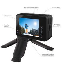 LAMAX W9.1 Waterproof Sport Action Camera 4K 60 fps Camcorder with Dual Display, Stabilization, 21 Accessories, Wi-Fi, Slow Motion