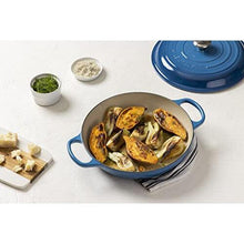 Le Creuset Signature Enamelled Cast Iron Shallow Casserole Dish With Lid, 30 cm, 3.2 Litres, Marseille Blue, 211803020