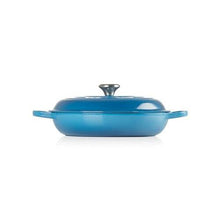 Le Creuset Signature Enamelled Cast Iron Shallow Casserole Dish With Lid, 30 cm, 3.2 Litres, Marseille Blue, 211803020