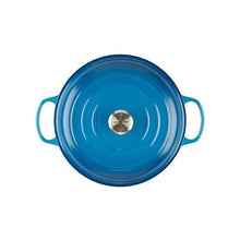 Le Creuset Signature Enamelled Cast Iron Shallow Casserole Dish With Lid, 30 cm, 3.2 Litres, Marseille Blue, 211803020