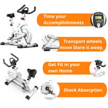 Limepeaks Fitness Indoor Exercise Cycling Bike Studio Fitness with LCD Monitor Pulse Sensor Adjustable Handlebars and Seat - LMP-720 (White)