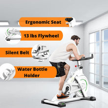 Limepeaks Fitness Indoor Exercise Cycling Bike Studio Fitness with LCD Monitor Pulse Sensor Adjustable Handlebars and Seat - LMP-720 (White)