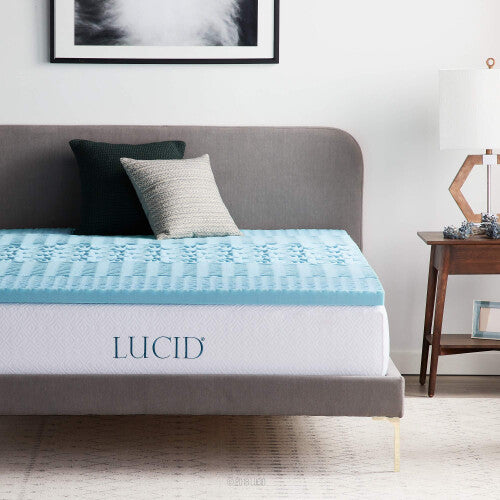 Lucid 5 cm Zoned Gel Memory Foam Mattress Topper, Foam, 150 x 190 cm