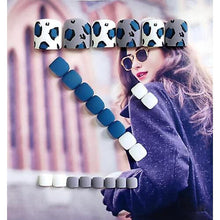 Matte Blue Spot Toenails Press On Nails White Square Leopard Pedicure Foot Fake Toe Nails Acrylic False Toe Nails Tips For Women And Girls