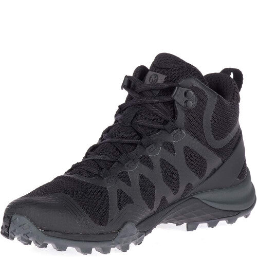 Merrell Women's Siren 3 Mid GTX Waterproof Walking Shoe, Black/Black, 7