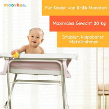 moovkee. Baby Bath Tub Frame 80 cm Foldable Bathtub with Thermometer Bath Cushion and Stand Safe for Babies Newborns