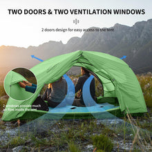 Naturehike Star River 2 Person Tent Double and Ultralight Tent Backpacking Waterproof Hiking Camping Tent 20D Green