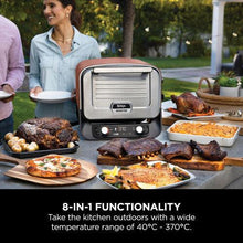 Ninja Woodfire Electric Outdoor Oven, 8-in-1 Pizza Oven, High-Heat Roaster & BBQ Smoker with Roast Rack, Pro-Heat Tray, Pizza Stone