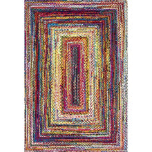 nuLOOM Tammara Bohemian Hand Braided Area Rug, 152 cm x 244 cm, Multi
