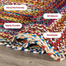 nuLOOM Tammara Bohemian Hand Braided Area Rug, 152 cm x 244 cm, Multi