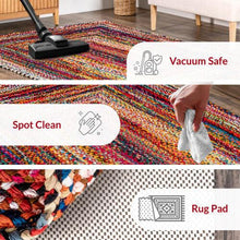 nuLOOM Tammara Bohemian Hand Braided Area Rug, 152 cm x 244 cm, Multi