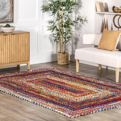 nuLOOM Tammara Bohemian Hand Braided Area Rug, 152 cm x 244 cm, Multi