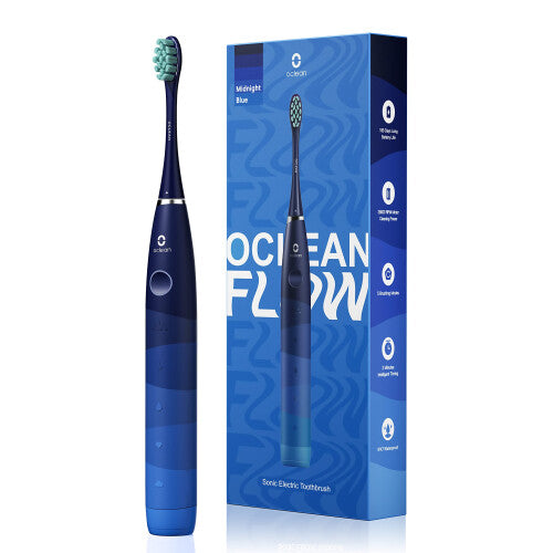 Oclean Flow, Sonic Electric Toothbrush, 5 Modes with Whitening, 180 Days Battery Life, 2 Min Timer & 30s Reminder, IPX7 – Blue