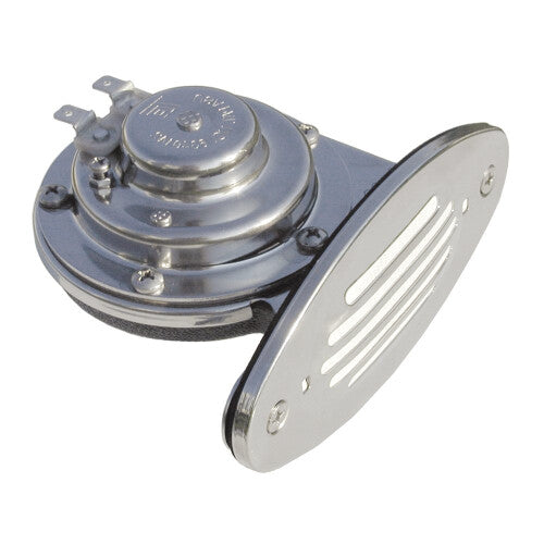 Ongaro Mini Single Drop-In Horn w/SS Grill - 12V Low Pitch