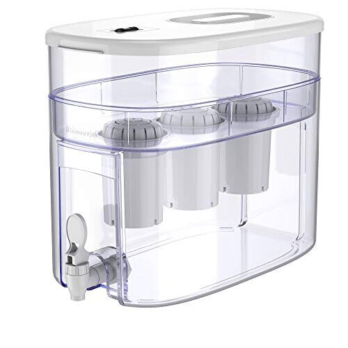 pH Recharge 3F Alkaline Countertop Water Filter Dispenser - 3.3 Gallons Water Jug Dispenser - Removes Fluoride Chlorine & Impurities - Improves W