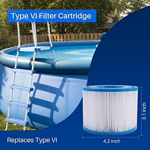 POOLPURE Replacement Bestway Spa Filter Replacement for Type VI, Coleman SaluSpa 90352E, Pack of 4