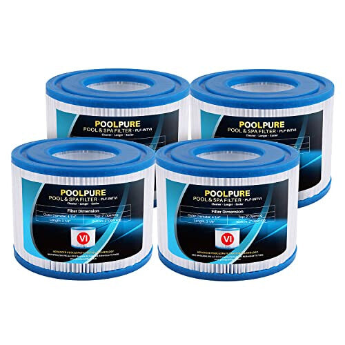 POOLPURE Replacement Bestway Spa Filter Replacement for Type VI, Coleman SaluSpa 90352E, Pack of 4