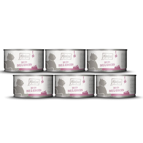 '- Premium wet food for cats - DUO of tender duck & juicy chicken on carrots, 6 pack (6 x 100 g), grain-free with extra meat