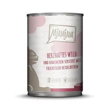 '- premium wet food for cats - hearty game & rabbit with fruity blueberries, pack of 6 (6 x 400 g), grain-free with extra meat