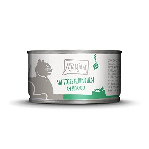 '- Premium wet food for cats - juicy chicken with broccoli, 6 pack (6 x 100 g), grain-free with extra meat
