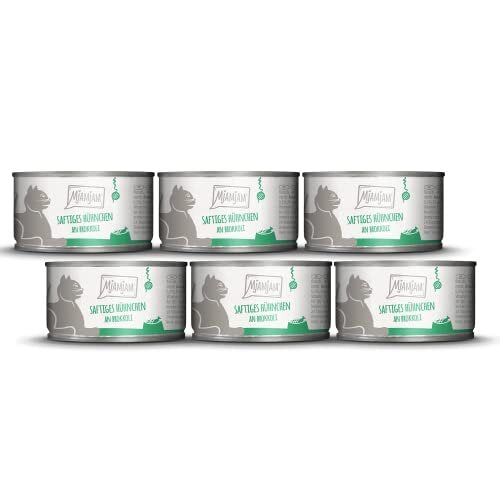'- Premium wet food for cats - juicy chicken with broccoli, 6 pack (6 x 100 g), grain-free with extra meat