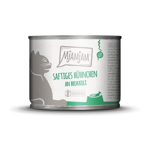 '- Premium wet food for cats - juicy chicken with broccoli, 6 pack (6 x 200 g), grain-free with extra meat