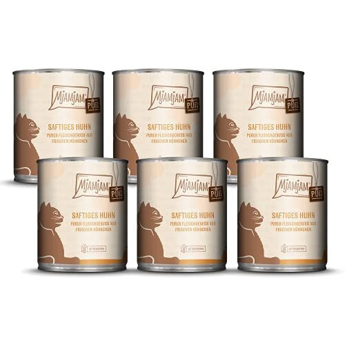 '- premium wet food for cats - pure meat enjoyment - juicy chicken pure, pack of 6 (6 x 800 g), grain-free with extra meat