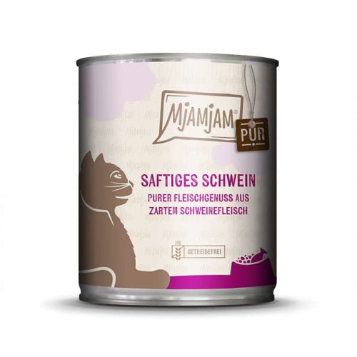 '- Premium wet food for cats - Pure meat enjoyment juicy pure pork, 6 pack (6 x 800 g), grain-free with extra meat.