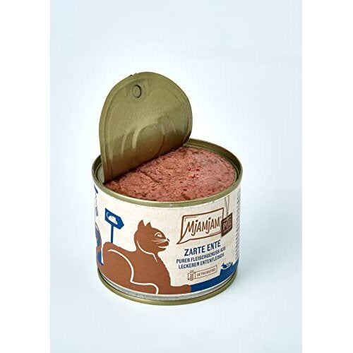 '- premium wet food for cats - pure meat pleasure - tender duck pure, pack of 6 (6 x 200 g), grain-free with extra meat