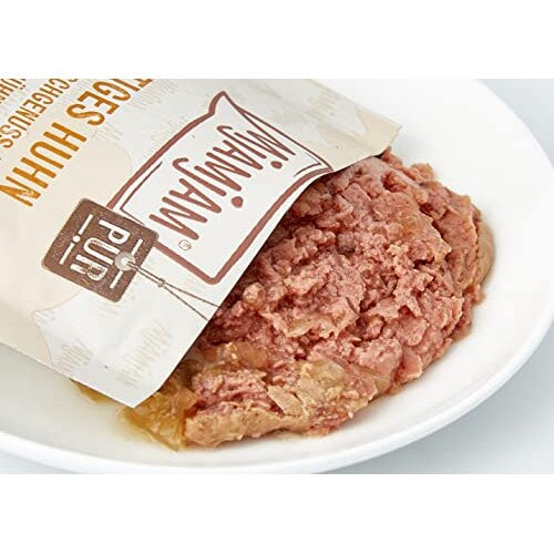 '- premium wet food for cats - Quetschie - juicy pure chicken, pack of 12 (12 x 125 g), grain-free with extra meat