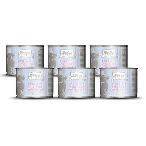 '- premium wet food for dogs - blanched turkey with plenty of salmon on steamed zucchini in sauce, pack of 6 (6 x 185g), natural with extra meat