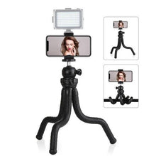 PULUZ Mini Octopus Flexible Tripod with Ball Head, Phone Clamp, Tripod Adapter & Long Screw for SLR Cameras, GoPro, Smartphones (30cm x 5cm)