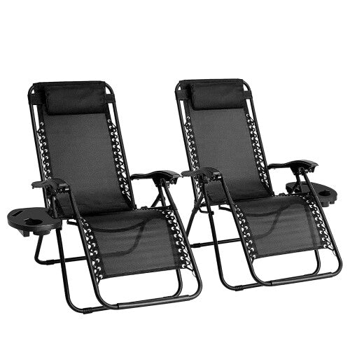 Recliner Garden Chairs Sun Loungers For Garden Foldable Set Of 2 Zero Gravity Chair Garden Chair Folding Recliner Zero Gravity Outdoor Deck Chair