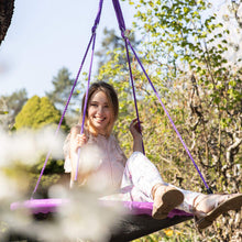 Relaxdays Outdoor Nest Swing for Kids & Adults, 110 cm, for Up To 100 kg, Round Swing, Purple