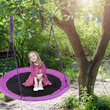 Relaxdays Outdoor Nest Swing for Kids & Adults, 110 cm, for Up To 100 kg, Round Swing, Purple