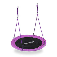 Relaxdays Outdoor Nest Swing for Kids & Adults, 110 cm, for Up To 100 kg, Round Swing, Purple