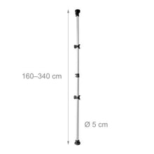 Relaxdays Telescoping Bike Stand for 2 Bicycles, Adjustable from 160 to 340 cm, Aluminium & Plastic, Extends Between Floor & Ceiling, Silver