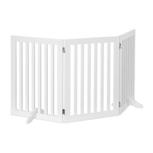 Relaxdays Wooden Safety Barrier, Adjustable Gate for Dogs & Children, Fireplace & Oven, MDF, 3 Panels, 70x154cm, White, Boards, One Item