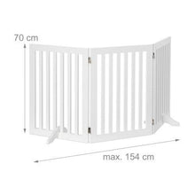 Relaxdays Wooden Safety Barrier, Adjustable Gate for Dogs & Children, Fireplace & Oven, MDF, 3 Panels, 70x154cm, White, Boards, One Item