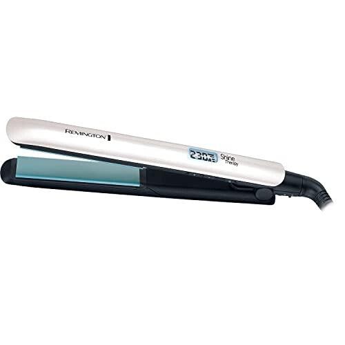 Remington Shine Therapy Hair Straightener with Advanced Ceramic coating infused with Moroccan Argan Oil for sleek 9 settings 150C–230C, S8500