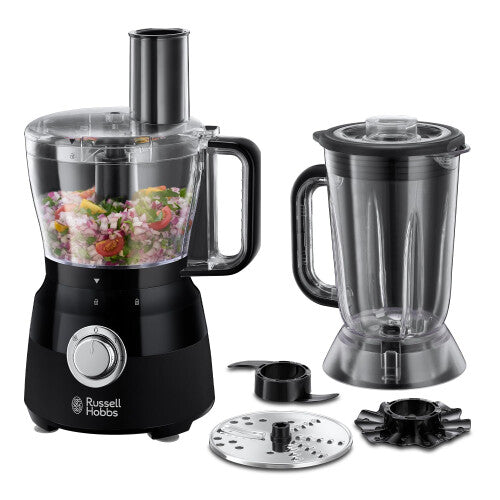 Russell Hobbs Desire Electric Food Processor, Bowl with 1.5L usable capacity, 1.5L Plastic jug, Stainless steel blades,  inc, 600W, 24732