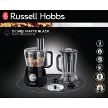 Russell Hobbs Desire Electric Food Processor, Bowl with 1.5L usable capacity, 1.5L Plastic jug, Stainless steel blades,  inc, 600W, 24732