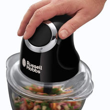 Russell Hobbs Desire Electric Fruit & Vegetable Mini Chopper, 1L glass bowl with 500ml food capacity & storage lid, 200W, 24662