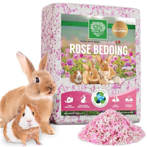 SMALL PET SELECT - Natural Paper Bedding with Real Rose Petals, 56L