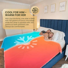SöMN Kömforte Microfiber Dual Zone Comforter, His and Hers Blankets for Couples, Cool & Warm Two Temperature Comforter